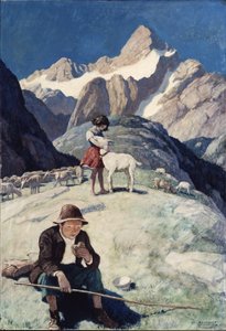 Heidi, 1940 (Rönesans panelinde yağlı boya) by Newell Convers Wyeth