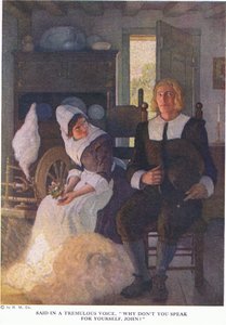 Titreyen bir sesle dedi ki, neden kendi adına konuşmuyorsun, John by Newell Convers Wyeth
