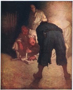 Kara Nokta: Yokuş aşağı inişin yaklaşık yarısında, bir grup halinde toplandılar. by Newell Convers Wyeth