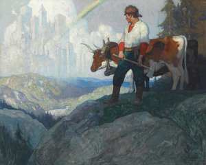 Öncü ve Vizyon, c.1918 (tuval üzerine yağlı boya) by Newell Convers Wyeth