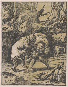 Herkül ve Nemean Aslanı, 1540-50., 1540-50. by Niccolo Vicentino