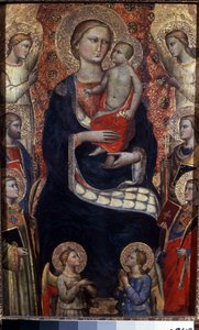 Azizler ve Melekler ile Madonna ve Çocuk. Çocuk, Azizler ve Melekler ile Madonna. Niccolo di Pietro Gerini