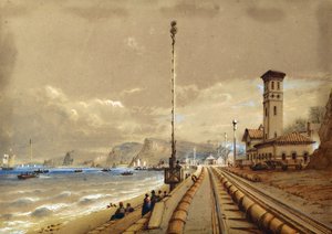Dawlish'te Atmosferik Demiryolu, 1850 dolayları (kağıt üzerine suluboya)