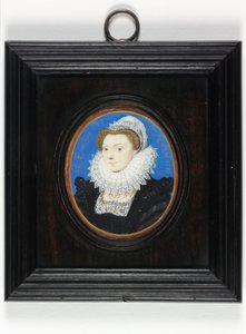 Geleneksel olarak İskoç Kraliçesi Mary olarak tanımlanan bir bayan by Nicholas Hilliard