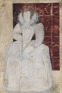 PD.209-1961 Bilinmeyen bir bayanın portresi, c.1595 (parşömen üzerine wc) by Nicholas Hilliard