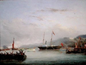 Plymouth açıklarındaki İlk Victoria ve Albert Yat (gemide petrol)