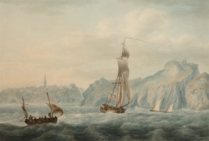 Tenby Limanı (kağıt üzerine sulu boya) by Nicholas Pocock