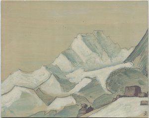 Bulutların ötesindeki Himalayalar, eskiz, 1933 by Nicholas Roerich