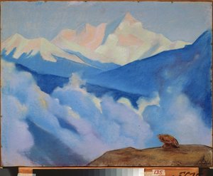 Himalayalar (Tibet). Nicholas Roerich (1874-1947), karton üzerine tempera çalışması by Nicholas Roerich