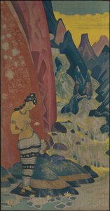 Şelalenin Şarkısı, dekoratif pano, "Bilgelik Düşleri" serisi, 1920 by Nicholas Roerich