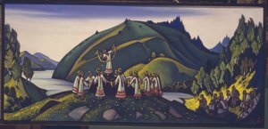 Bale için sahne tasarımı Bahar Ayini Le Sacre du Printemps, I. Stravinsky, 1945 by Nikolai Konstantinowitsch Roerich