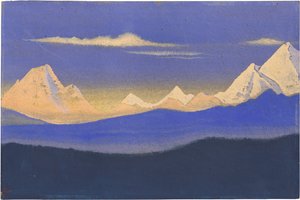 Himalayalar par Roerich, Nicholas (1874-1947). Karton üzerine tempera, ebat : 30,5x45,7 by Nicholas Roerich