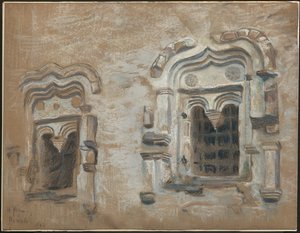 Bir 17. Yüzyıl Evinin Pencereleri, Pskov, "Eski Rus kasabalarında yolculuktan çalışmalar", 1903 by Nicholas Roerich