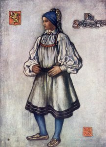 Norveç: Saetersdalen Köylü Kız (renkli taş)