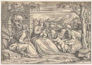Aziz Elizabeth ve John ile Kutsal Aile, ca. 1550.