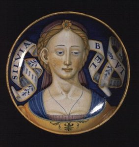 Belle donne serisinden Majolica kupası, 1525 by Nicolò Pellipario