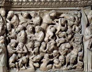 Gotik Sanat: Son karar, Cehennemde lanetli, Minber kabartmalarının detayı