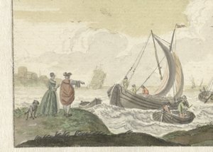 Rüzgarlı bir nehirde gemiler by Nicolaes Aartman