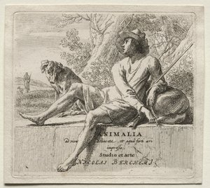 Animalia: Frontispiece, Çoban ve Köpek by Nicolaes Berchem