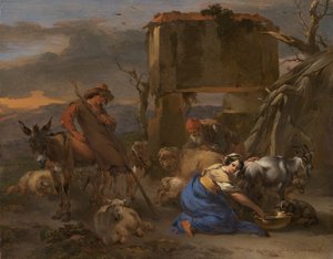 Bir Çobanın Keçi Sağdığı Kırsal Sahne, 166570.