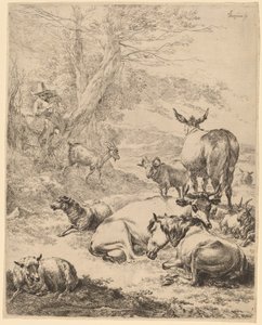 Dinlenme sürüsü. by Nicolaes Berchem