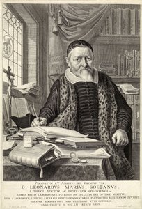 D. Leonardus Marius Goezanus, pub. 1654 (gravür) by Nicolaes Cornelisz (c.1592 1655) Moeyaert