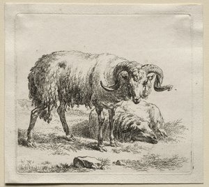 Ram ve Koyun. by Nicolaes Pietersz. Berchem