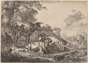 Dinlenme İnekleri by Nicolaes Pietersz Berchem