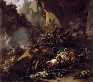 Yolcular hırsızların saldırısına uğradı by Nicolaes Pietersz Berchem