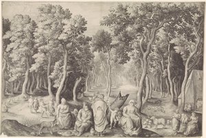 Bir ormandaki köylü ailesi by Nicolaes de Bruyn