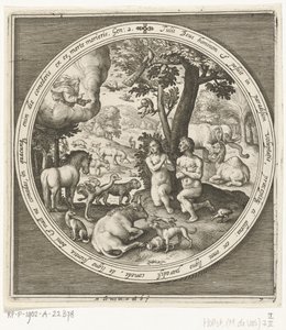 Yaratılışın Yedinci Günü: Adem ve Havva Cennette Yaratılıştan Cennetten Kovulmaya (dizi adı) by Nicolaes de Bruyn