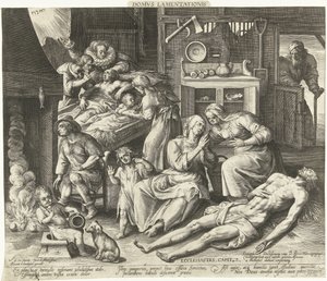 Yas dolu bir ev Domus Lamentationis (nesne üzerindeki başlık) by Nicolaes de Bruyn