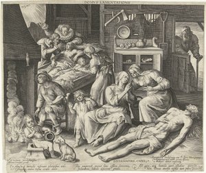 Yas dolu bir ev Domus lamentationis (nesne üzerindeki başlık) by Nicolaes de Bruyn