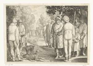 Joseph, kardeşleri tarafından Story of Joseph kuyusunda tüccarlara satılmaktadır (dizi adı) by Nicolaes de Bruyn