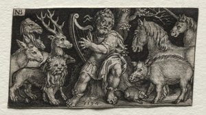 Hayvanları Büyüleyen Orpheus by Nicolaes de Bruyn