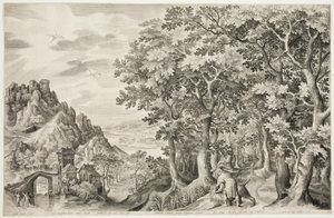 Aslanı Öldüren Samson by Nicolaes de Bruyn