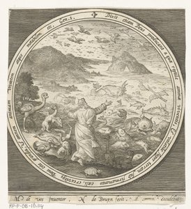 Yaratılışın Beşinci Günü: Tanrı Balıkları ve Kuşları Yaratır Yaratılıştan Cennetten Kovulmaya (dizi adı) by Nicolaes de Bruyn