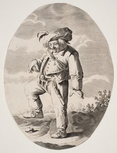 Sineğinde bir kuşla dans eden çiftçi by Nicolaes van Lijnhoven
