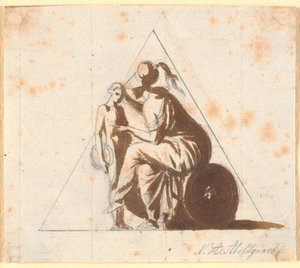 Athena genç bir adamla by Nicolai Abildgaard