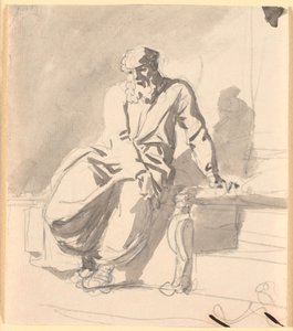 Oturan bir antik erkek figürü, muhtemelen Anacreon by Nicolai Abildgaard