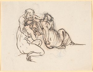 Loth ve kızları by Nicolai Abildgaard