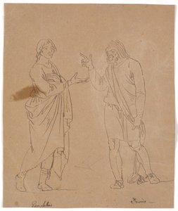 Pamphilus ve Davus ve samtale by Nicolai Abildgaard
