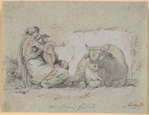 Küçük Minotauros ile Pasiphaë by Nicolai Abildgaard