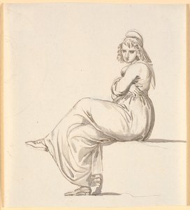 Soldaki profilde, kollarını kavuşturmuş, oturmuş doğurgan eş by Nicolai Abildgaard