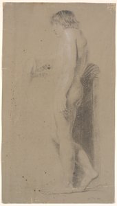 Ayakta duran erkek model. profil.t.v. Yüksek kaideye yaslanmış. Sağ kol uzanmış by Nicolai Abildgaard