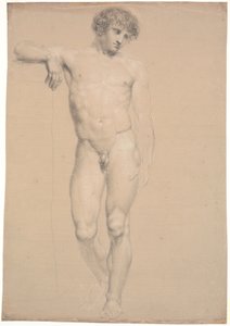 Ayakta modeli. Önden görünüş. Yüksek kaide üzerinde desteklenen sağ kol by Nicolai Abildgaard