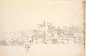 Güney mimarisine sahip bir şehrin görünümü by Nicolai Abildgaard