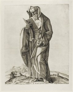 Ayakta Yaşlı Bir Adam: Aziz Paul by Nicolas Beatrizet