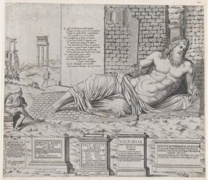 Roma ihtişamının aynası: Marforius, 1550., 1550 by Nicolas Beatrizet.