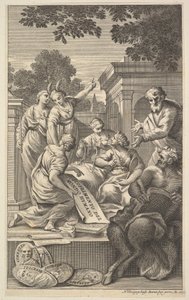 Beşeri Bilimleri kutlayan alegorik kompozisyon, 1695. by Nicolas Dorigny